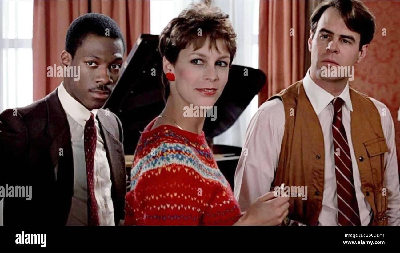 TRADING PLACES 1983 Paramount Pictures film con da sinistra: Eddie Murphy, Jamie Lee Curtis, Dan Aykroyd Foto Stock