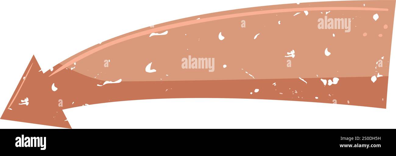 classico cartoni animati con freccia retrò. stile nostalgico, emblema estetico, decoro classico insegna con freccia retrò. illustrazione del vettore del simbolo isolato Illustrazione Vettoriale