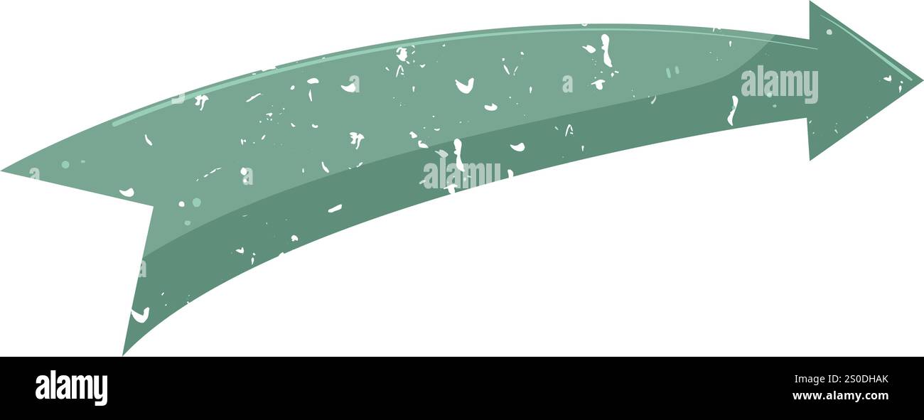 cartoni con banner con freccia retrò emblema. grafica decorativa, motivo motivo del passato, simbolo antico con freccia retrò. illustrazione vettoriale del simbolo isolato Illustrazione Vettoriale