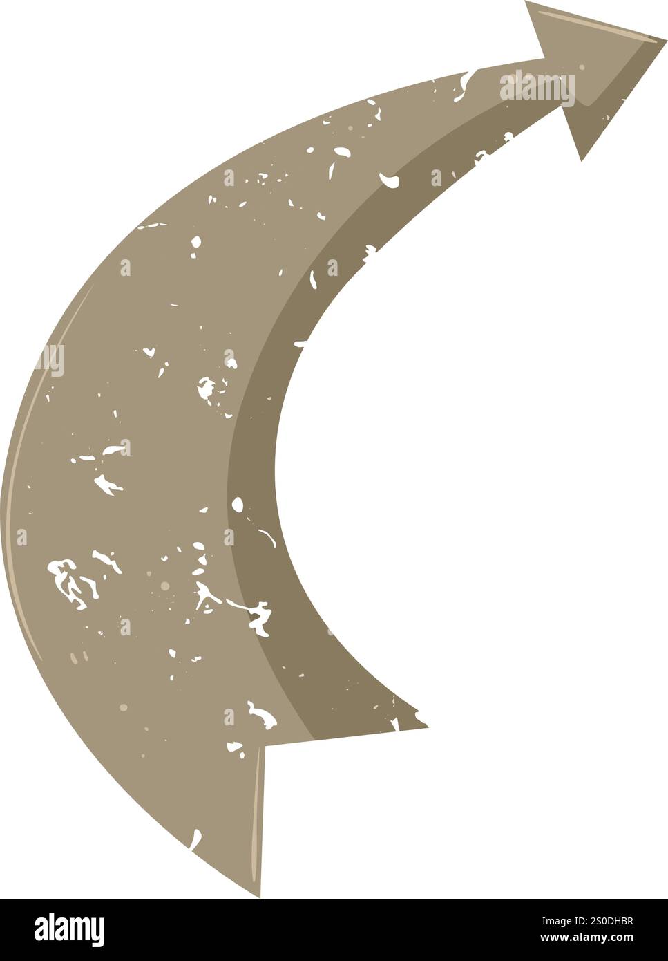 cartone animato con banner con freccia retrospettiva. insegna a forma di freccia retrò antica, classica, classica, elegante e alla moda. illustrazione vettoriale del simbolo isolato Illustrazione Vettoriale