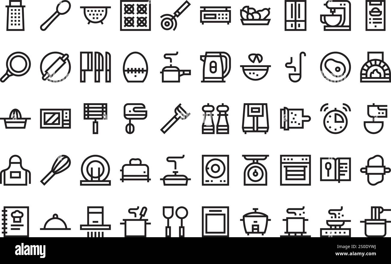 Icone di cottura Collezione icone vettoriali di alta qualità con tratto modificabile. Ideale per progetti professionali e creativi. Illustrazione Vettoriale