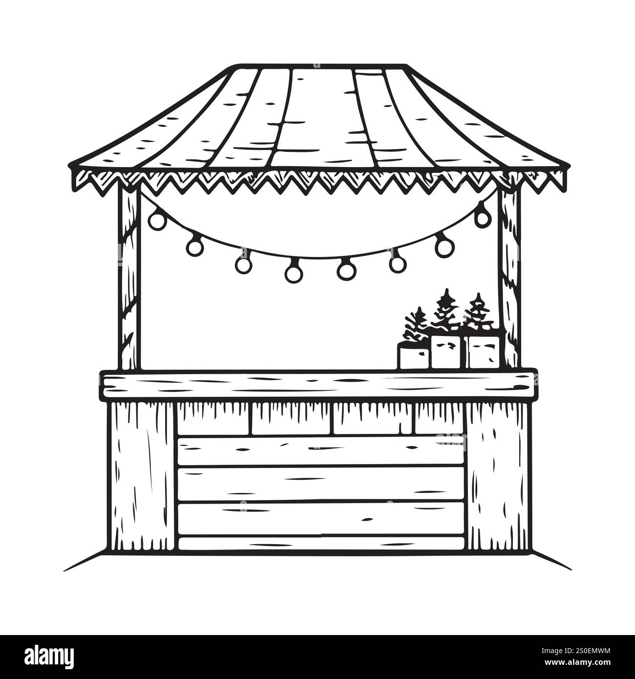 Tradizionale mercato di Natale Illustrazione Vettoriale