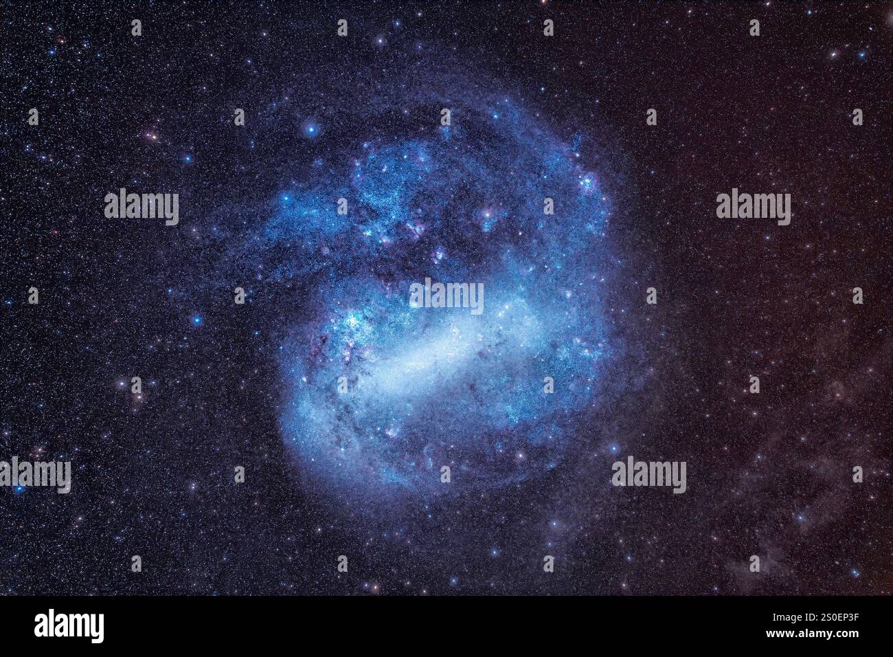 La grande nuvola di Magellano, ricca di nebulose e ammassi stellari. Foto Stock