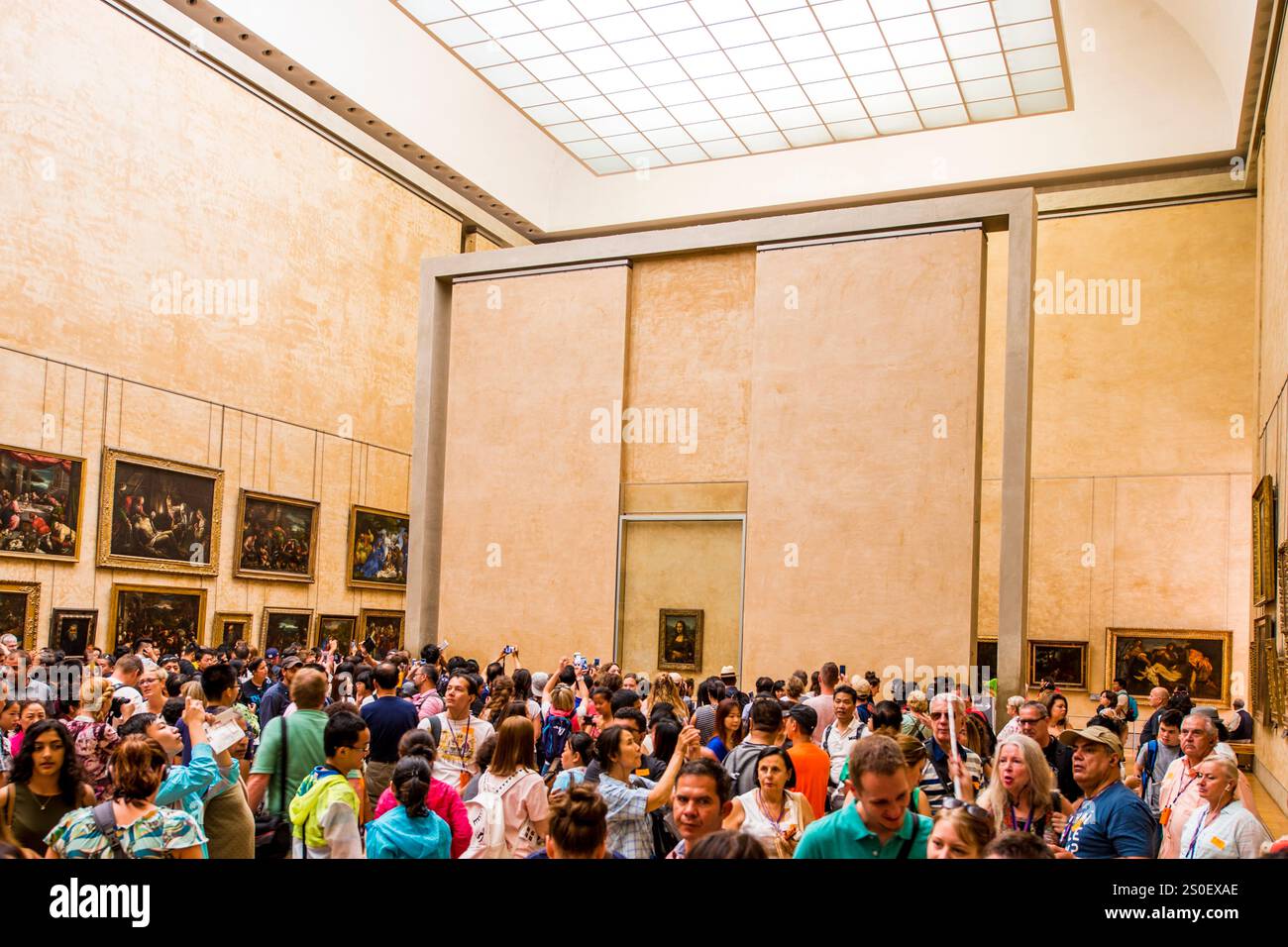 La sala Mona Lisa al Louvre, Parigi, Francia. Foto Stock