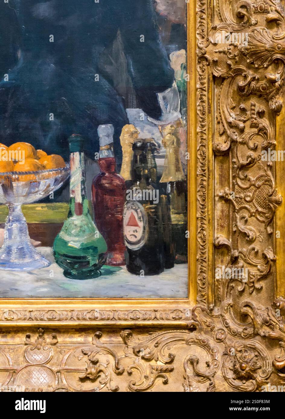 La famosa bottiglia di Bass pale Ale dipinta da Manet in Un bar del Folies-Bergère. 1881-1882. Foto Stock