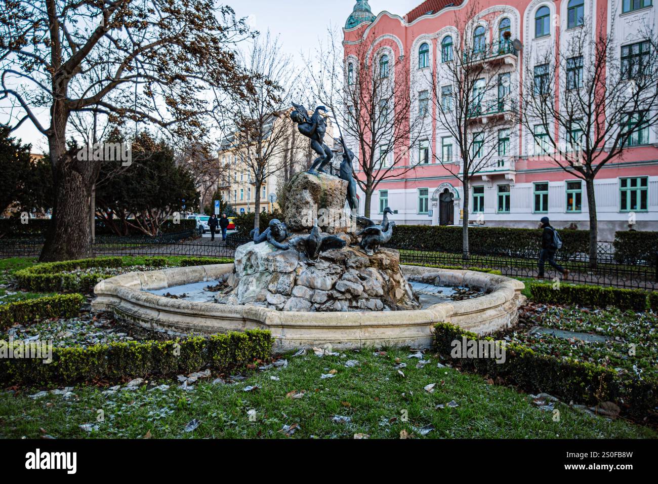 La Fontana di Ganimede a Bratislava Foto Stock