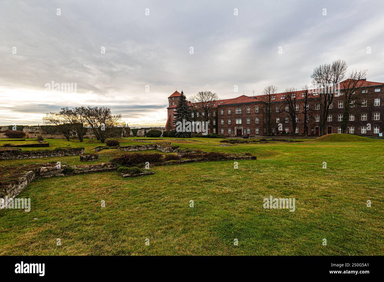 Giardini storici del castello di Wawel Foto Stock