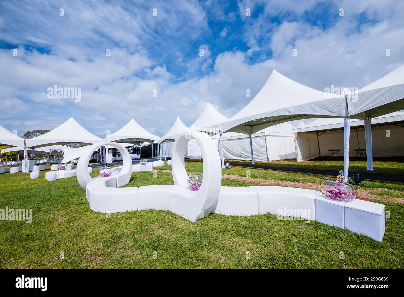 area ricevimento per matrimoni Foto Stock