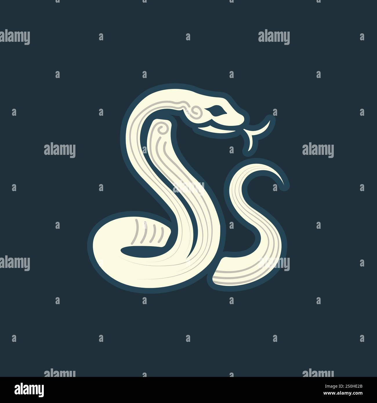 Simbolo del serpente di 2025 anni. Logo Snake. Elegante icona del serpente. Illustrazione vettoriale. Illustrazione Vettoriale