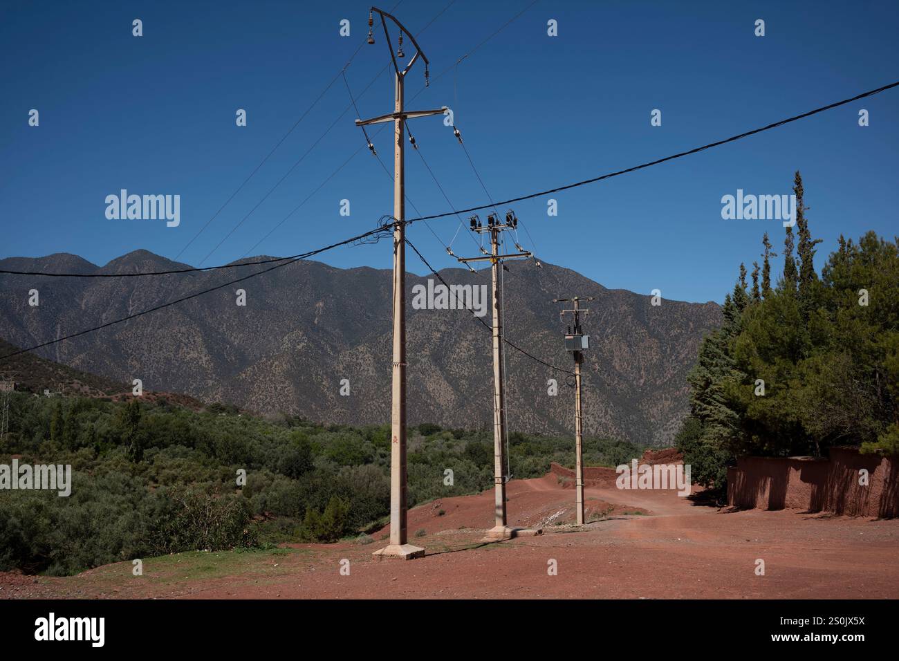 vista panoramica delle montagne dell'Atlante attraverso il Marocco e il Nord Africa Foto Stock