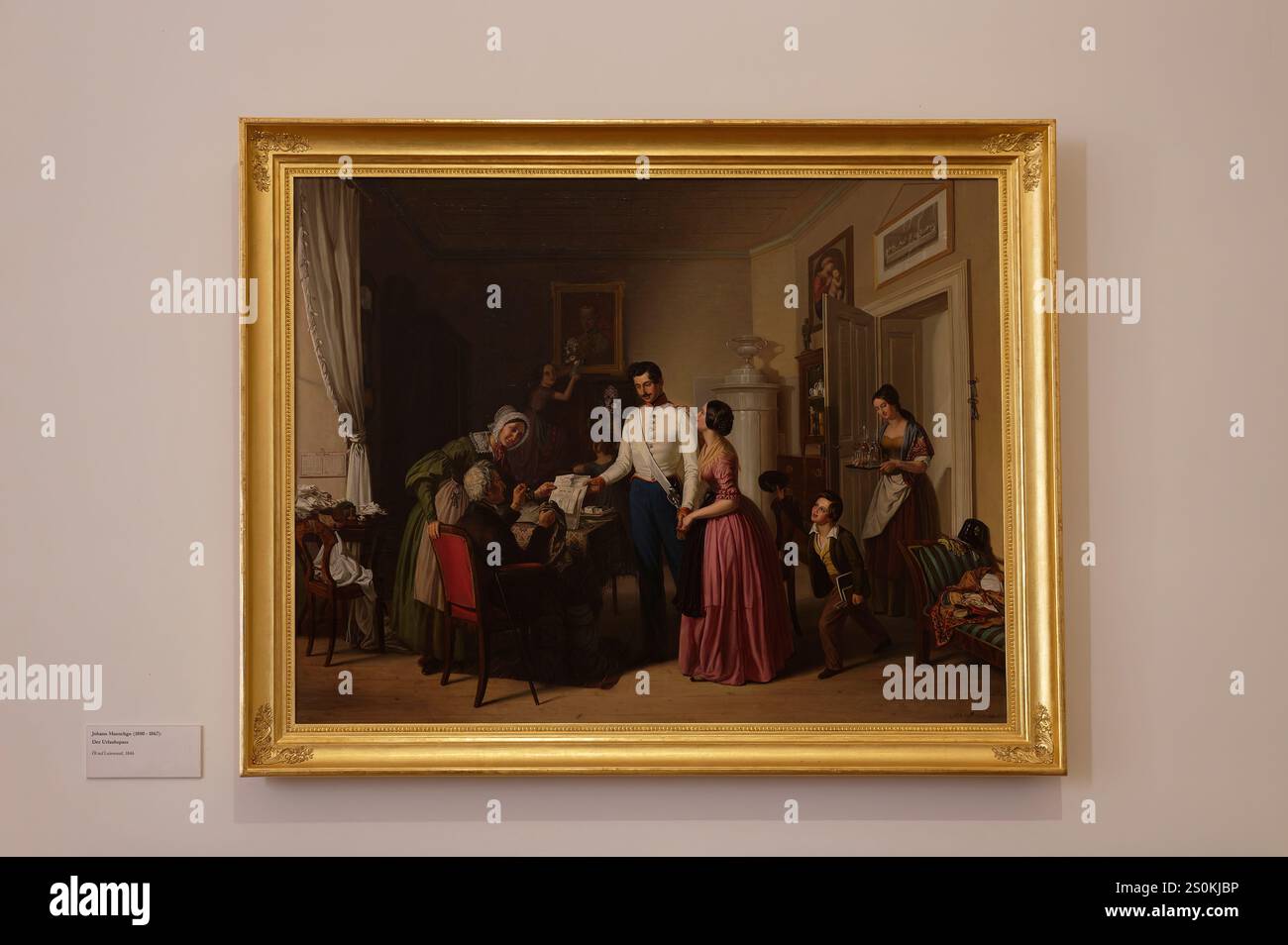 Vienna, Austria. 12 dicembre 2024. Museo di storia militare, Istituto di storia militare di Vienna, il divertimento delle vacanze, dipinto di Johann Manschgo (1800-1867), olio su tela 1846 Foto Stock