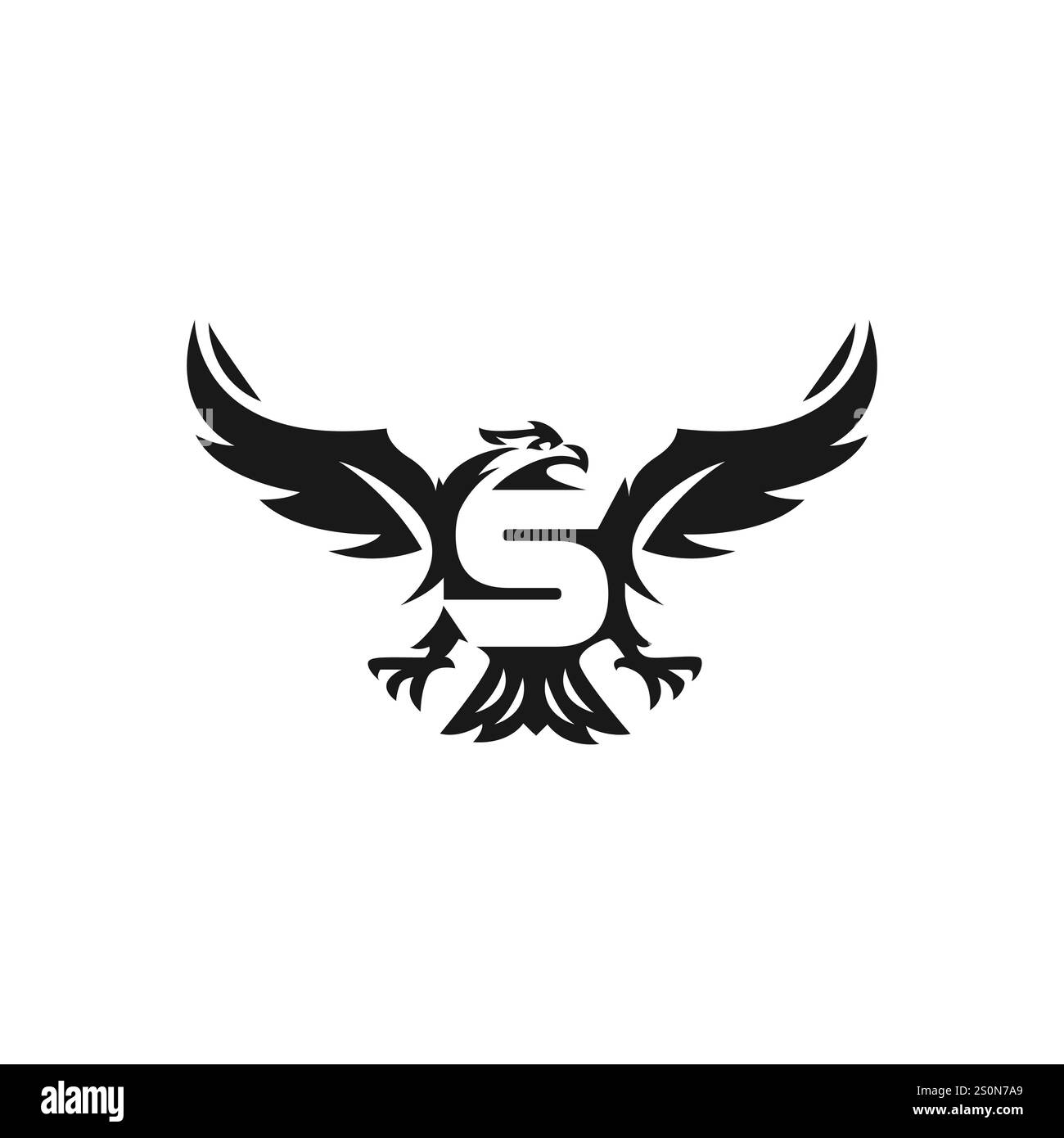 Illustrazione iniziale con logo Eagle Design Vector. EPS 10 Illustrazione Vettoriale