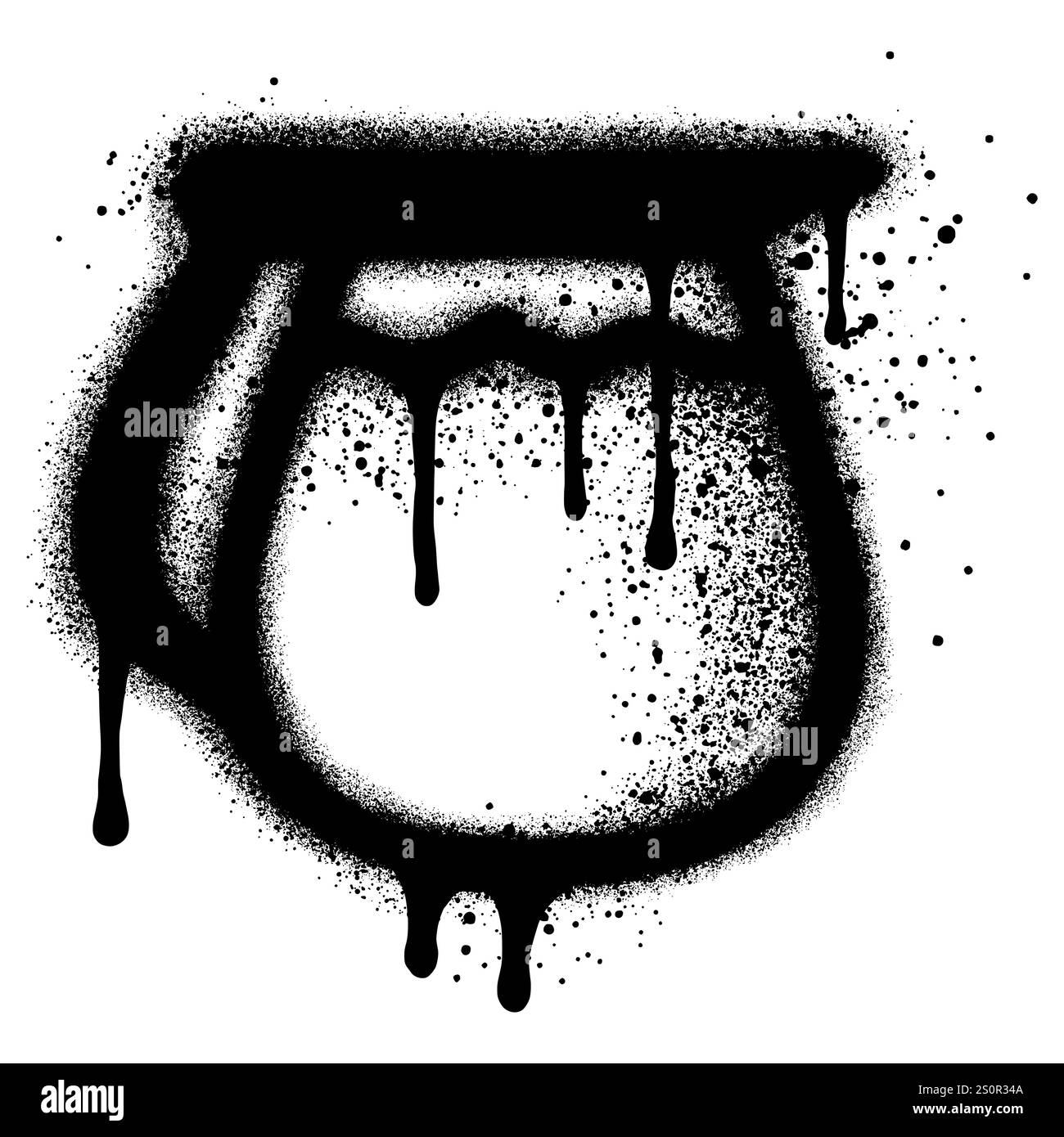 Graffiti in caffettiera con vernice spray nera. illustrazione vettoriale. Illustrazione Vettoriale