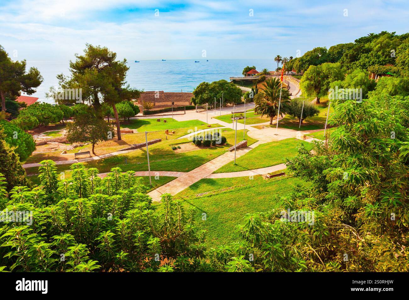 Parco pubblico dei miracoli a Tarragona. Tarragona è una città portuale situata nel nord-est della Spagna sulla Costa Daurada, nella regione della Catalogna, in Spagna. Foto Stock