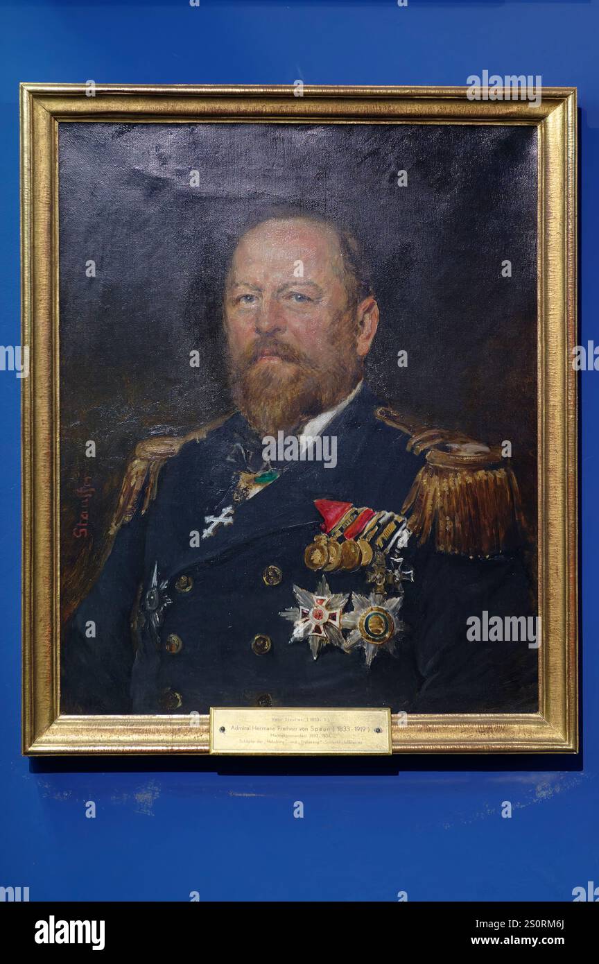 Vienna, Austria. 12 dicembre 2024. Museo di storia militare, Istituto di storia militare di Vienna, ammiraglio Hermann Freiherr von Spaun (1833-1919), dipinto di Viktor Stauffer intorno al 1853 Foto Stock