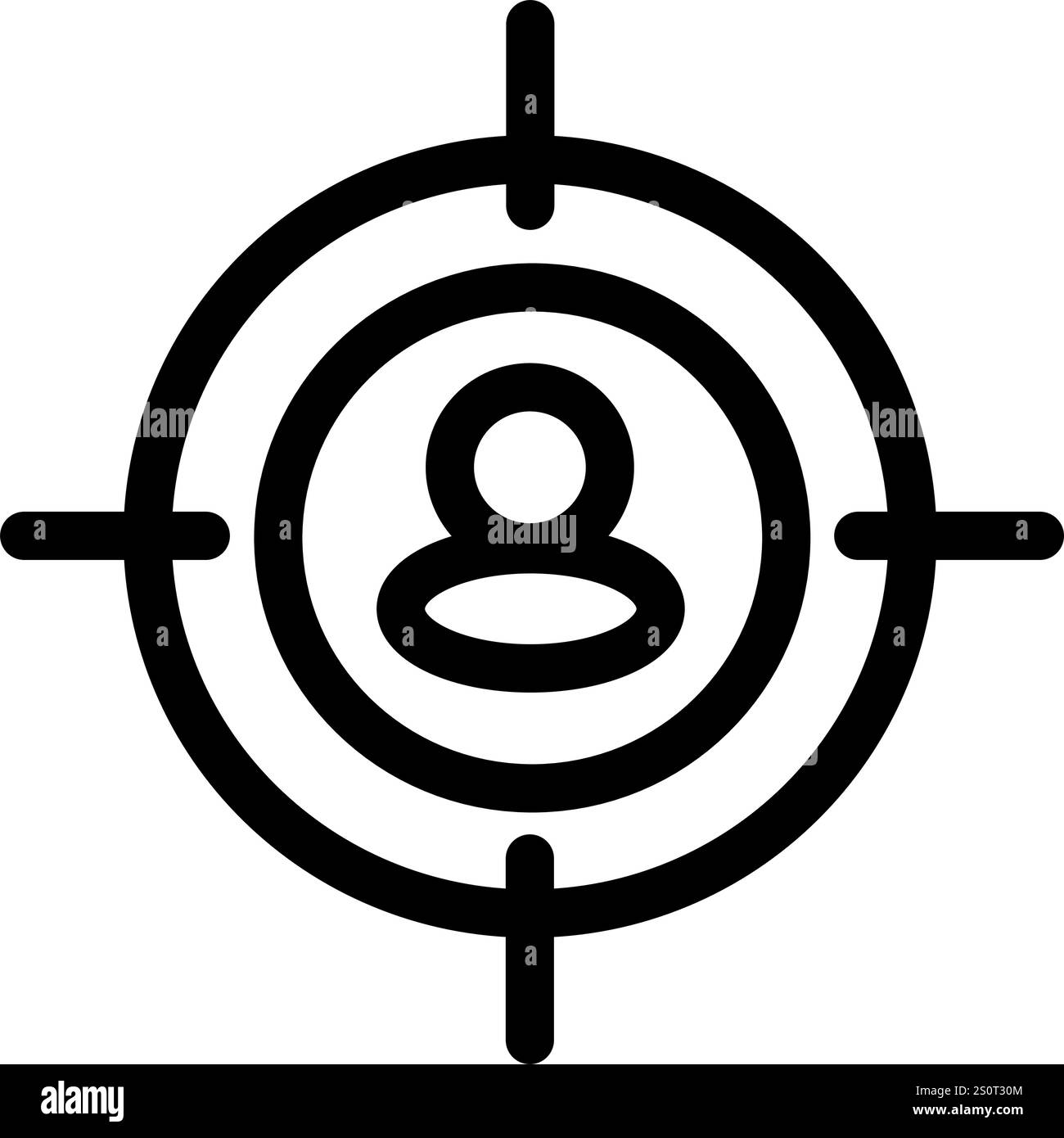 Target Group - icona pulita e moderna dell'e-commerce e del marketing online Illustrazione Vettoriale