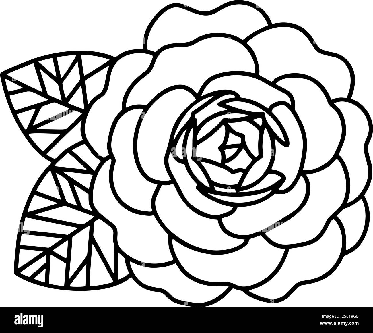 Rosa vettoriale nera, perfetta per loghi, tatuaggi e romantiche illustrazioni con un tocco minimalista Illustrazione Vettoriale