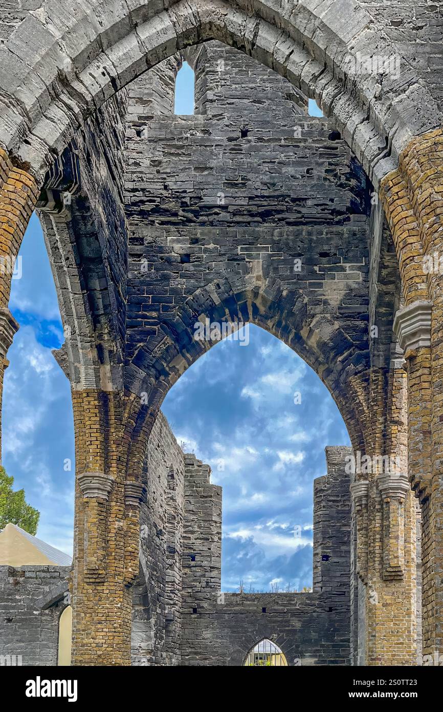 Dettaglio della chiesa incompiuta St. George's Parish Bermuda Foto Stock
