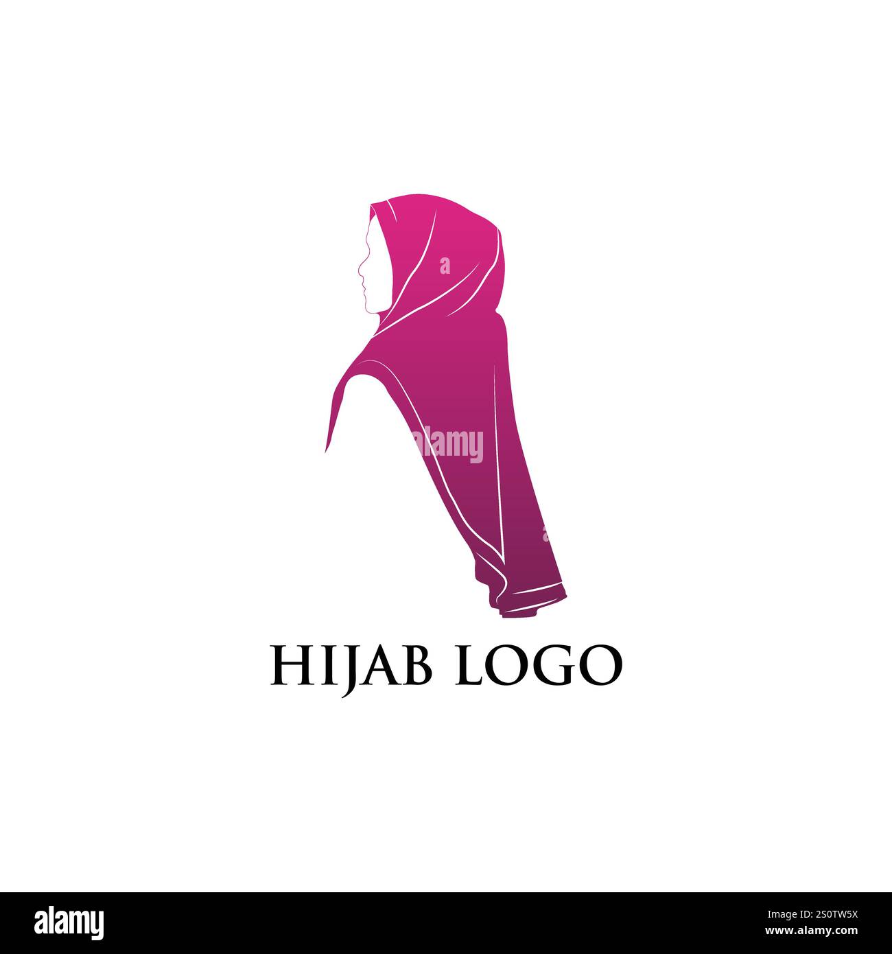 Donna musulmana con logo hijab disegno vettoriale Illustrazione Vettoriale