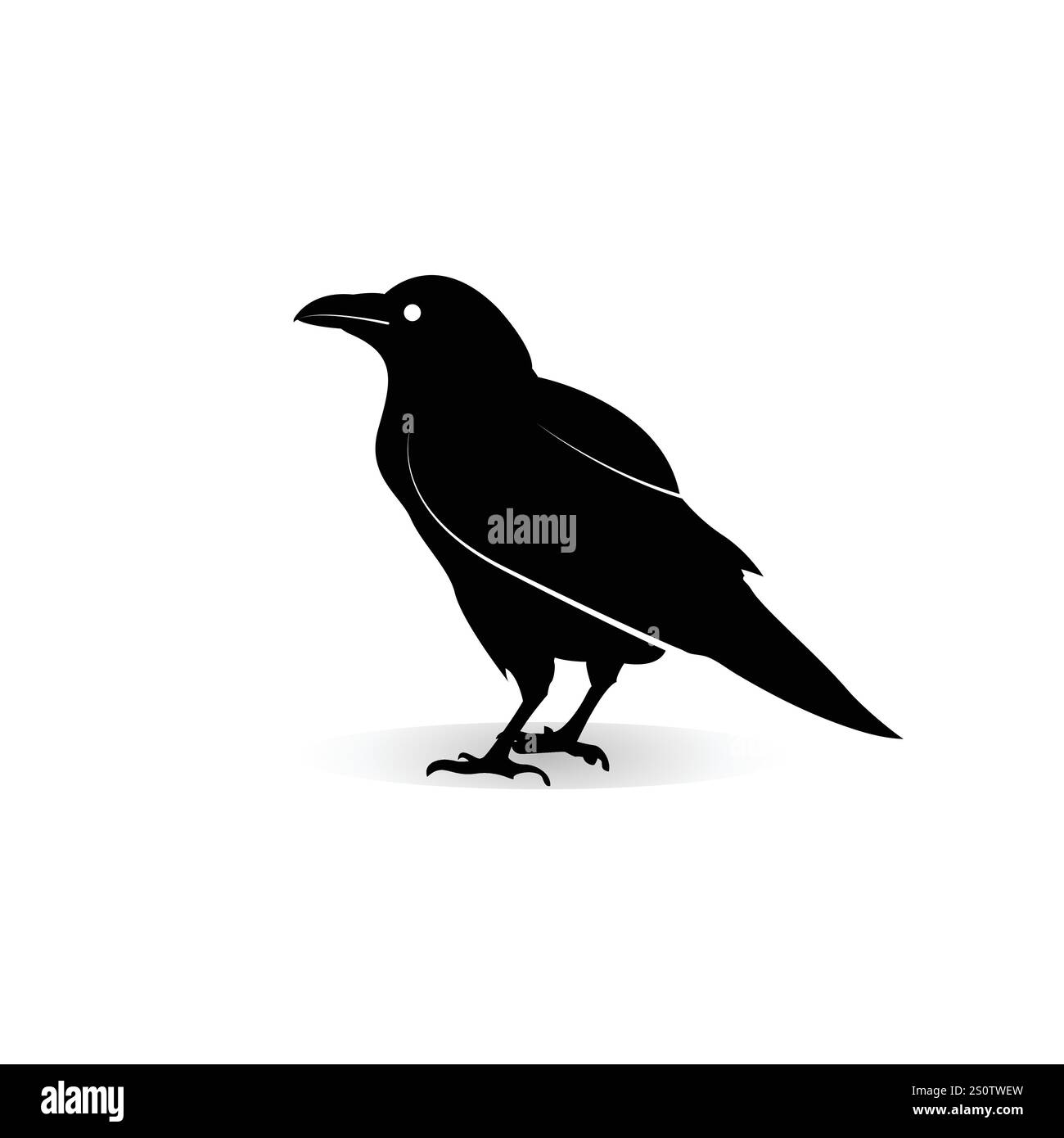 modello di disegno vettoriale dell'icona del logo raven Illustrazione Vettoriale