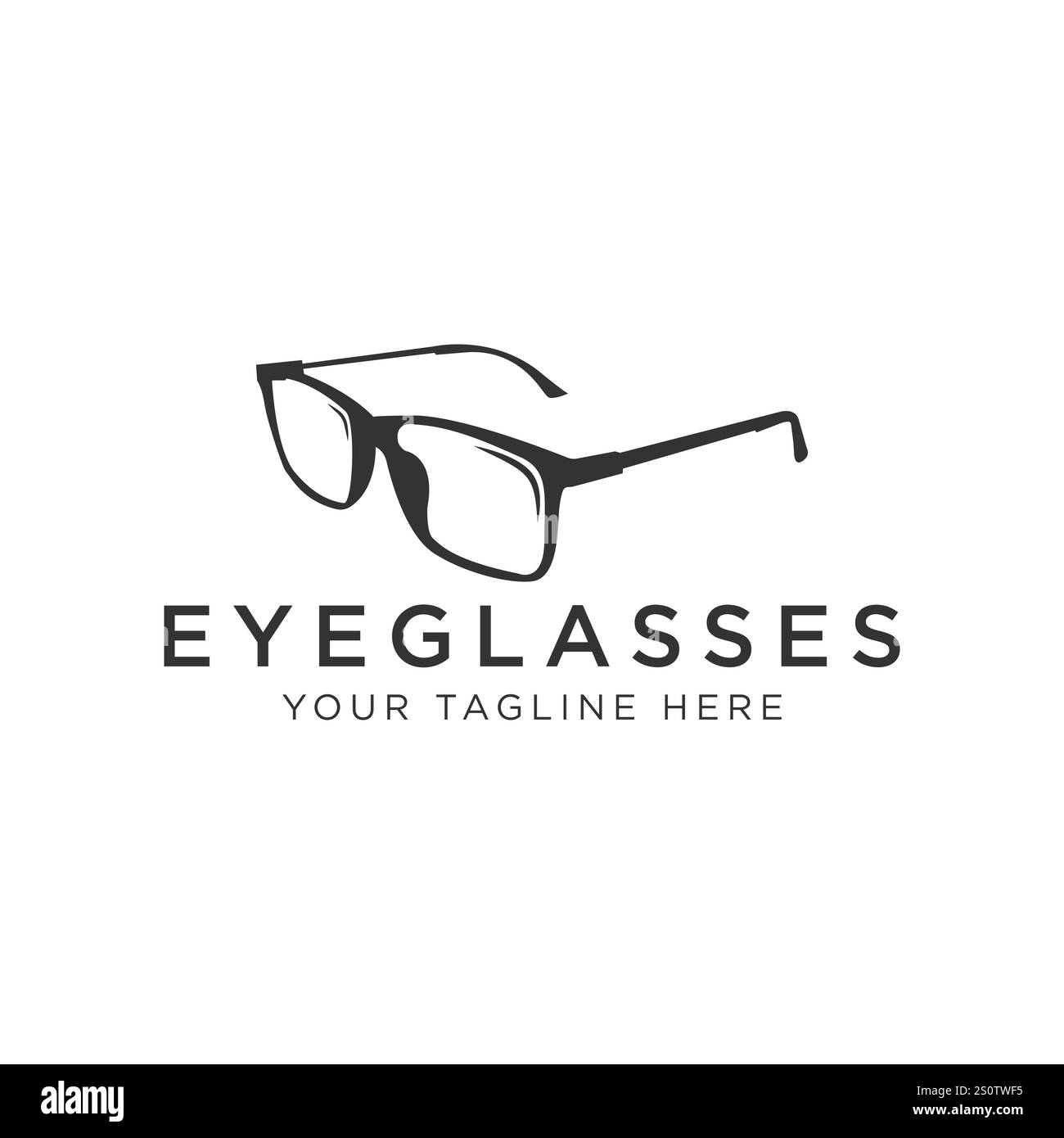 Design con logo per occhiali - vetro oculare moderno, semplice e pulito Illustrazione Vettoriale