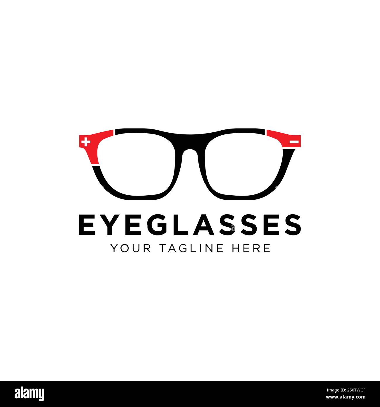 Design con logo per occhiali - vetro oculare moderno, semplice e pulito Illustrazione Vettoriale