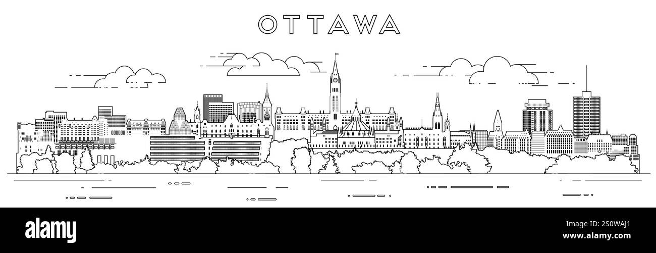 Illustrazione vettoriale di Ottawa City scape Illustrazione Vettoriale