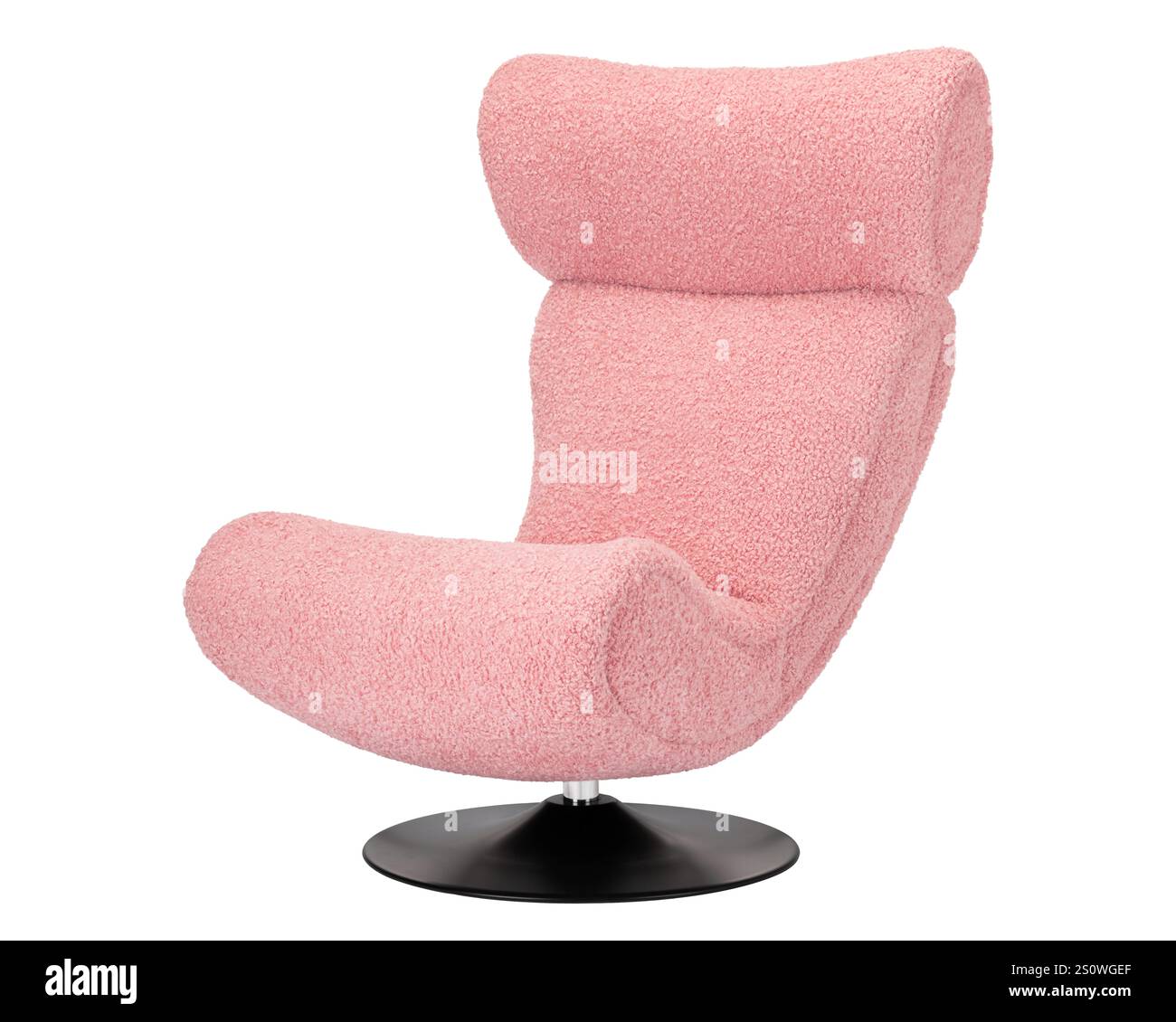 Moderna poltrona rosa con base nera Foto Stock