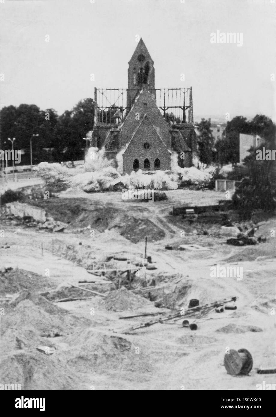 12.08.1971, distretto di Rostock, città di Rostock, demolizione della Christuskirche nel centro della città di Rostock Rostock, RDT Foto Stock
