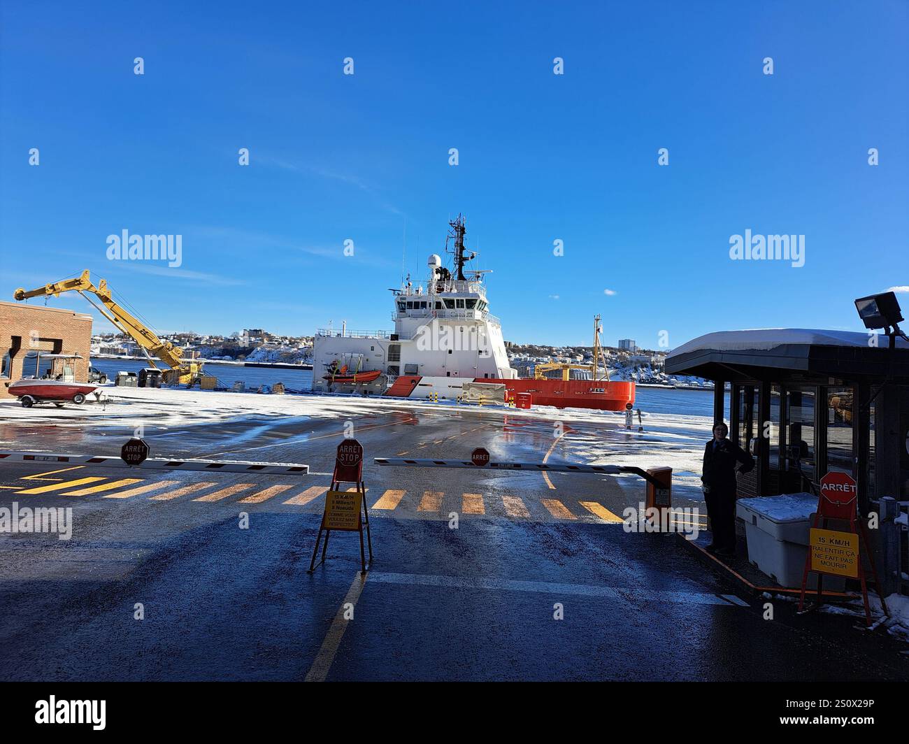 Nave di guardia costiera a Quebec City, Quebec, Canada Foto Stock