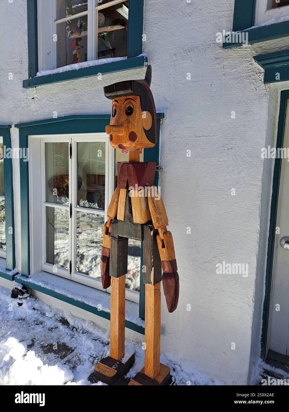 Statua di Pinocchio a Petit Champlain a Quebec City, Quebec, Canada Foto Stock