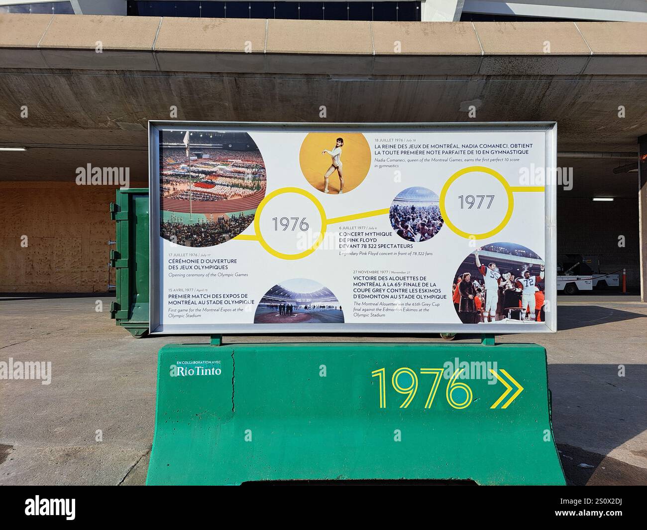 1976 - 1977 Storia dello Stadio Olimpico a Montreal, Quebec, Canada Foto Stock