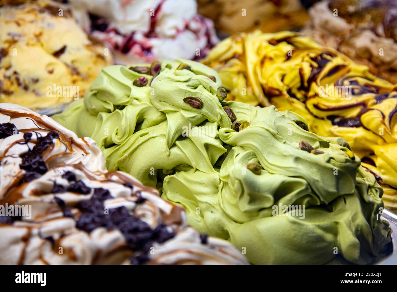 Gelato italiano al Dark Sugars Ice Creams, Greenwich, Londra, Inghilterra Foto Stock