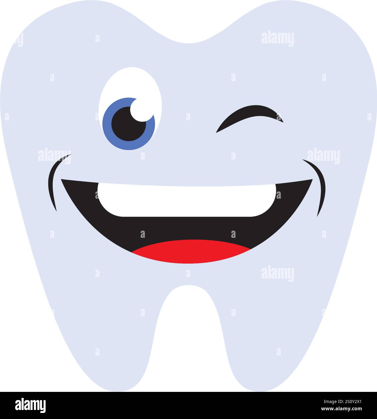 Happy Tooth logo o icona design Illustrazione Vettoriale