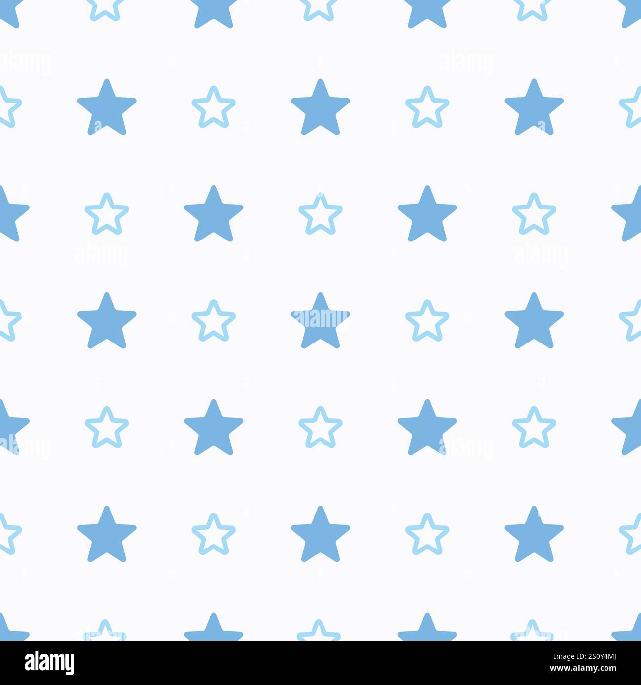 semplice design con motivo senza cuciture a stelle blu, vettore di sfondo a stelle Illustrazione Vettoriale