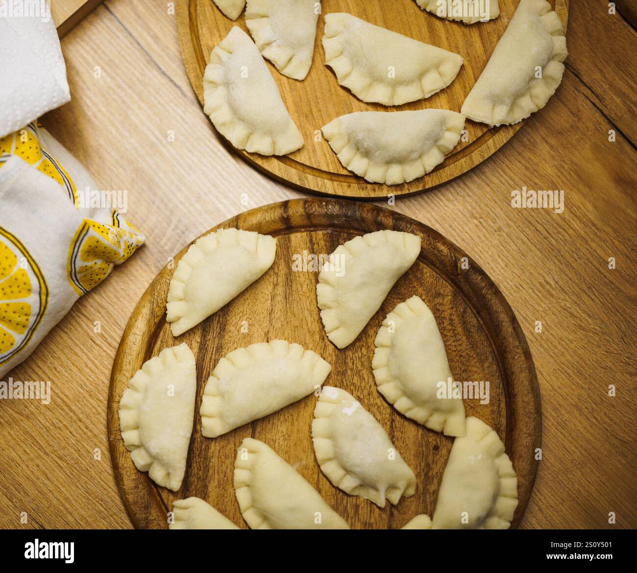 gnocchi fatti in casa con vista dall'alto della tavola Foto Stock