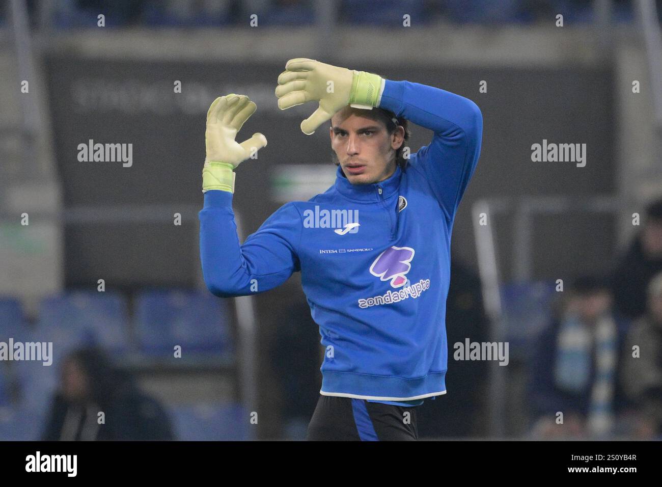 Roma, Italia. 28 dicembre 2024. Il portiere dell'Atalanta Marco Carnesecchi durante la partita di calcio di serie A Enilive tra SS Lazio e Atalanta allo stadio Olimpico di Roma, Italia - sabato 28 dicembre 2024. Sport - calcio. (Foto di Fabrizio Corradetti/LaPresse) credito: LaPresse/Alamy Live News Foto Stock