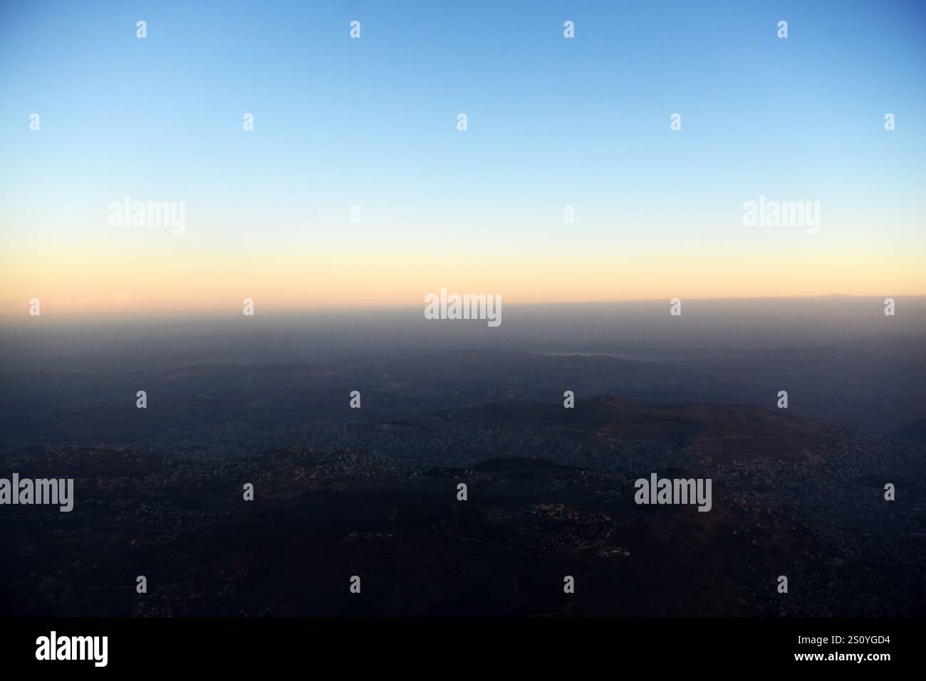 Alba sulla Cisgiordania, Palestina. Foto Stock