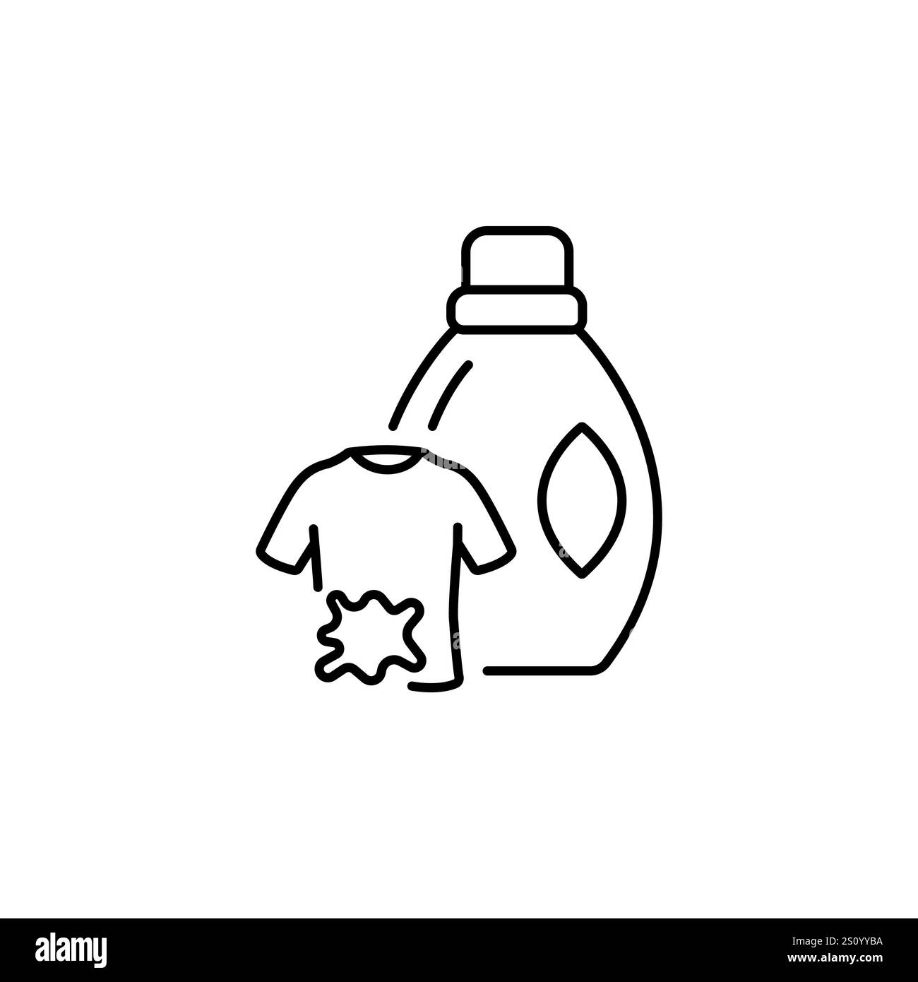Detersivo liquido per bucato per la rimozione delle macchie. Icona Pixel Perfect Illustrazione Vettoriale