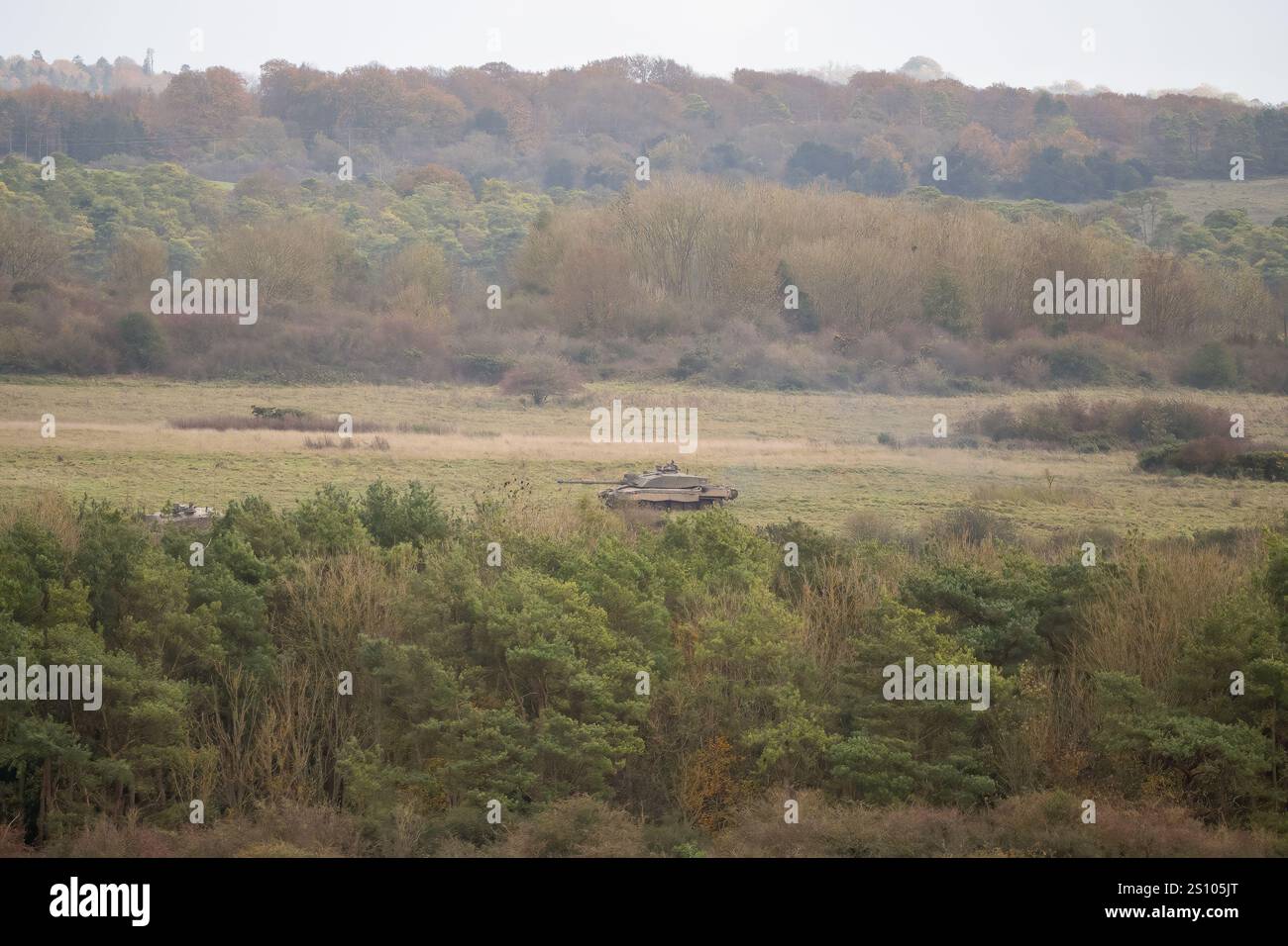 Esercito britannico FV4034 Challenger 2 II in azione per un'esercitazione militare Foto Stock