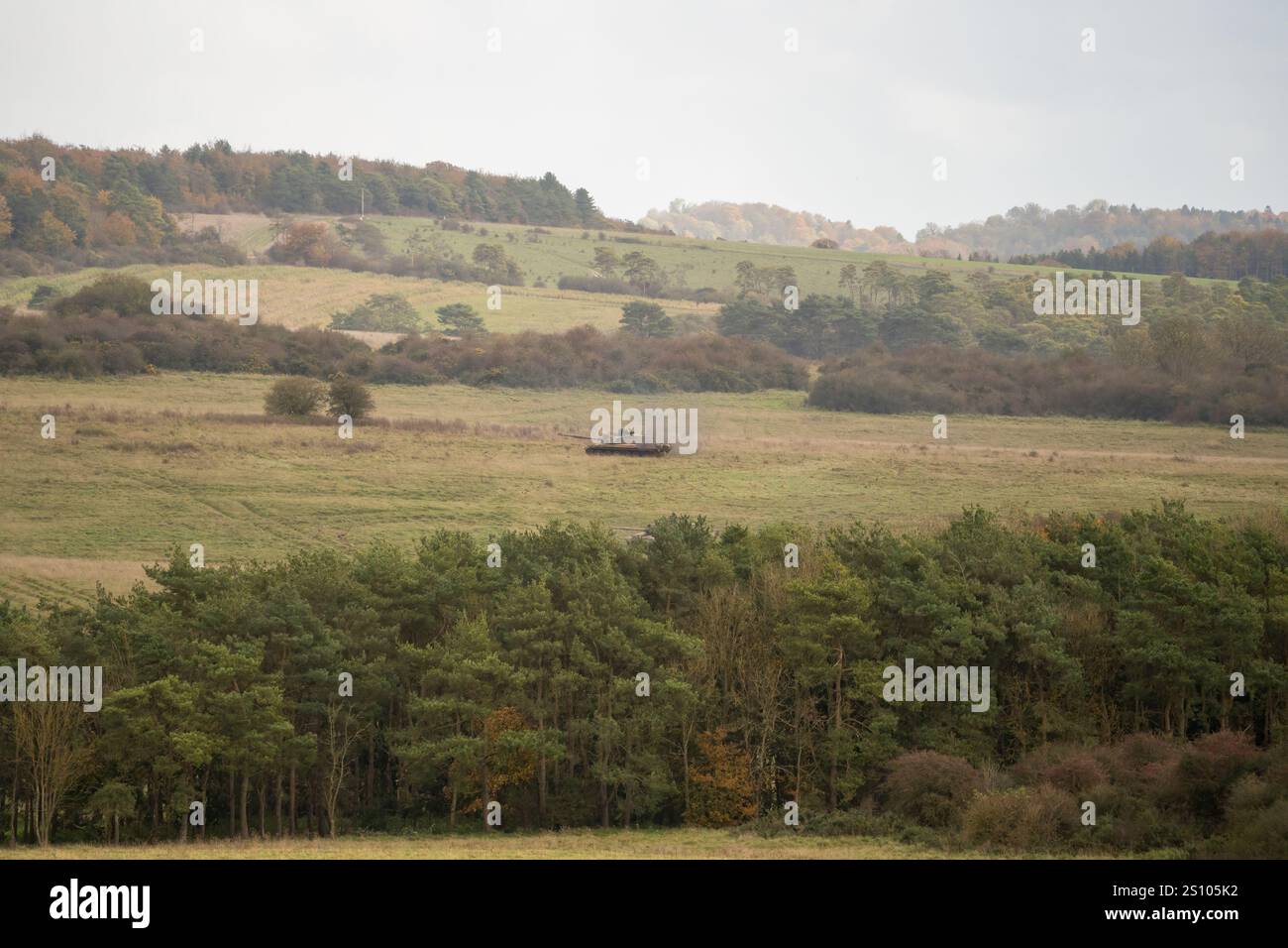 Esercito britannico FV4034 Challenger 2 II in azione per un'esercitazione militare Foto Stock