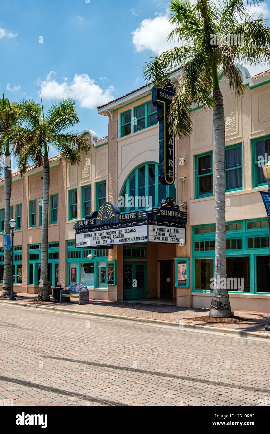 Sunrise Theatre, S 2nd Street, Fort Pierce, Florida Foto Stock