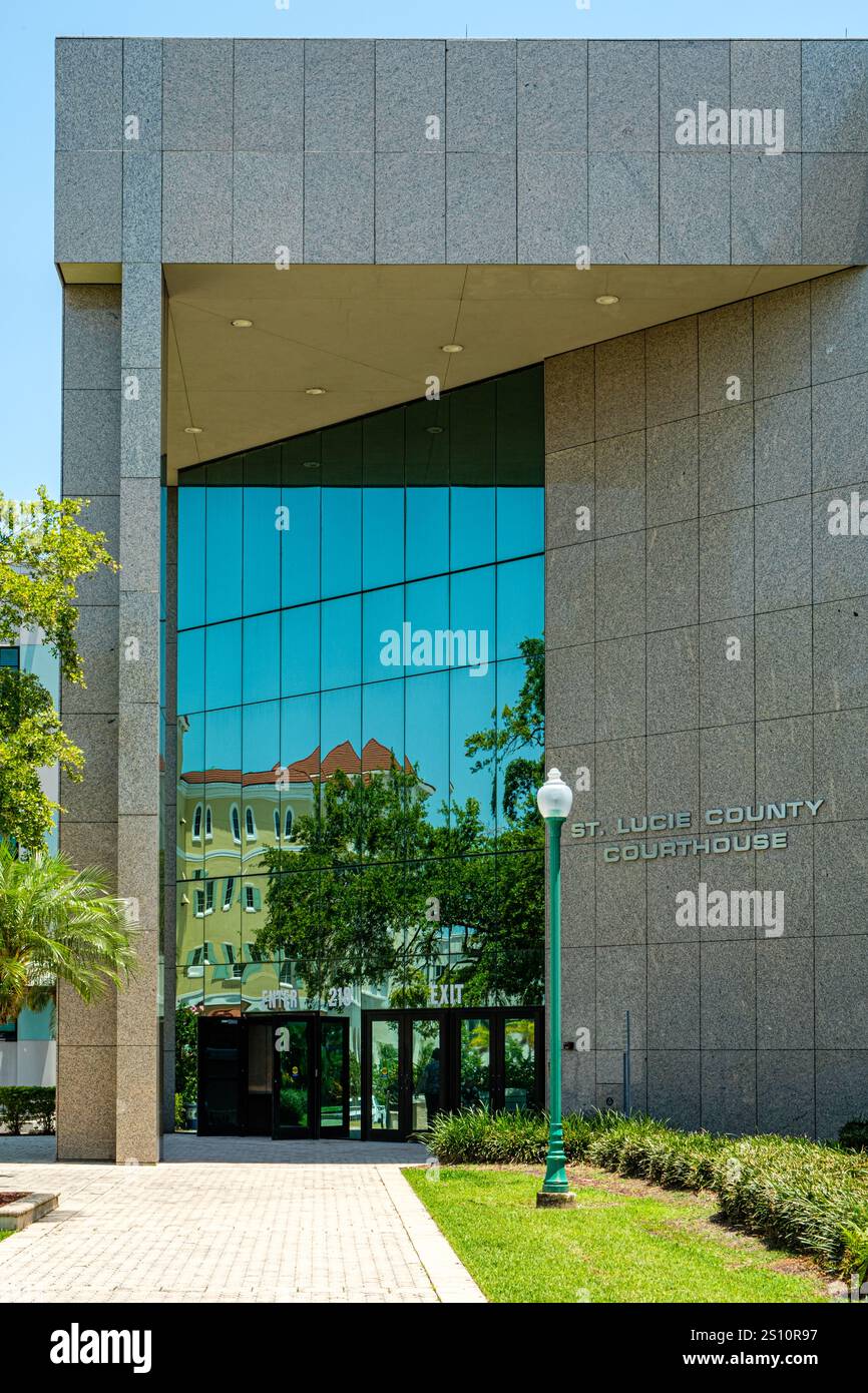 St Lucie County Courthouse, South 2nd Street, Fort Pierce, Florida Foto Stock
