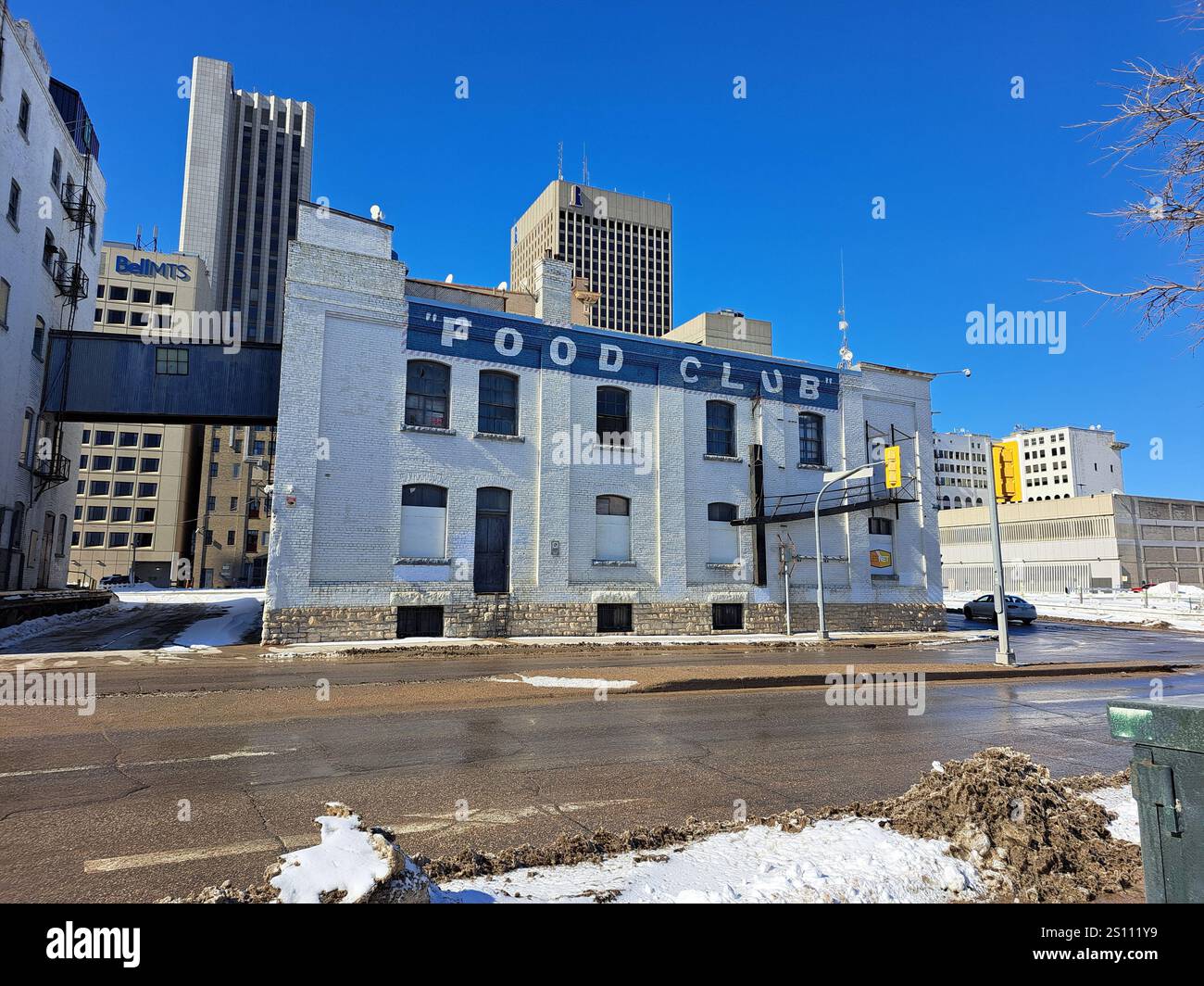 Murale CAN-d-man Food Club del Nutty Club a Winnipeg, Manitoba, Canada Foto Stock
