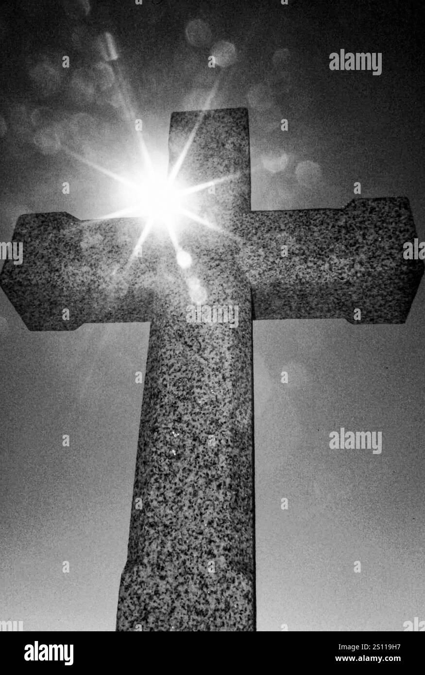 Galizia, Spagna. Foto in bianco e nero da Astone Cross a Finisterre Foto Stock