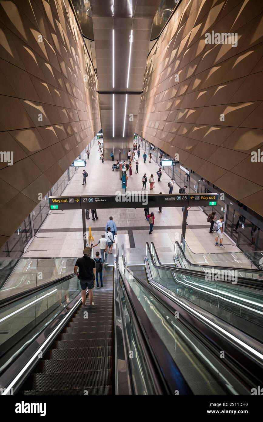 Linea Sydney Metro City alla stazione centrale, Sydney, NSW, Australia Foto Stock
