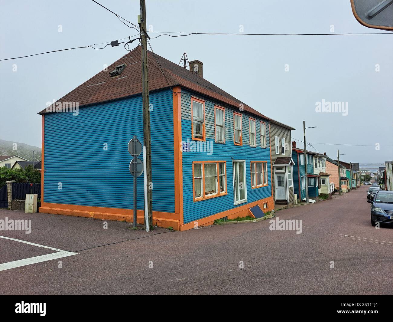 Case in rue de Paris a St. Pierre, Francia Foto Stock