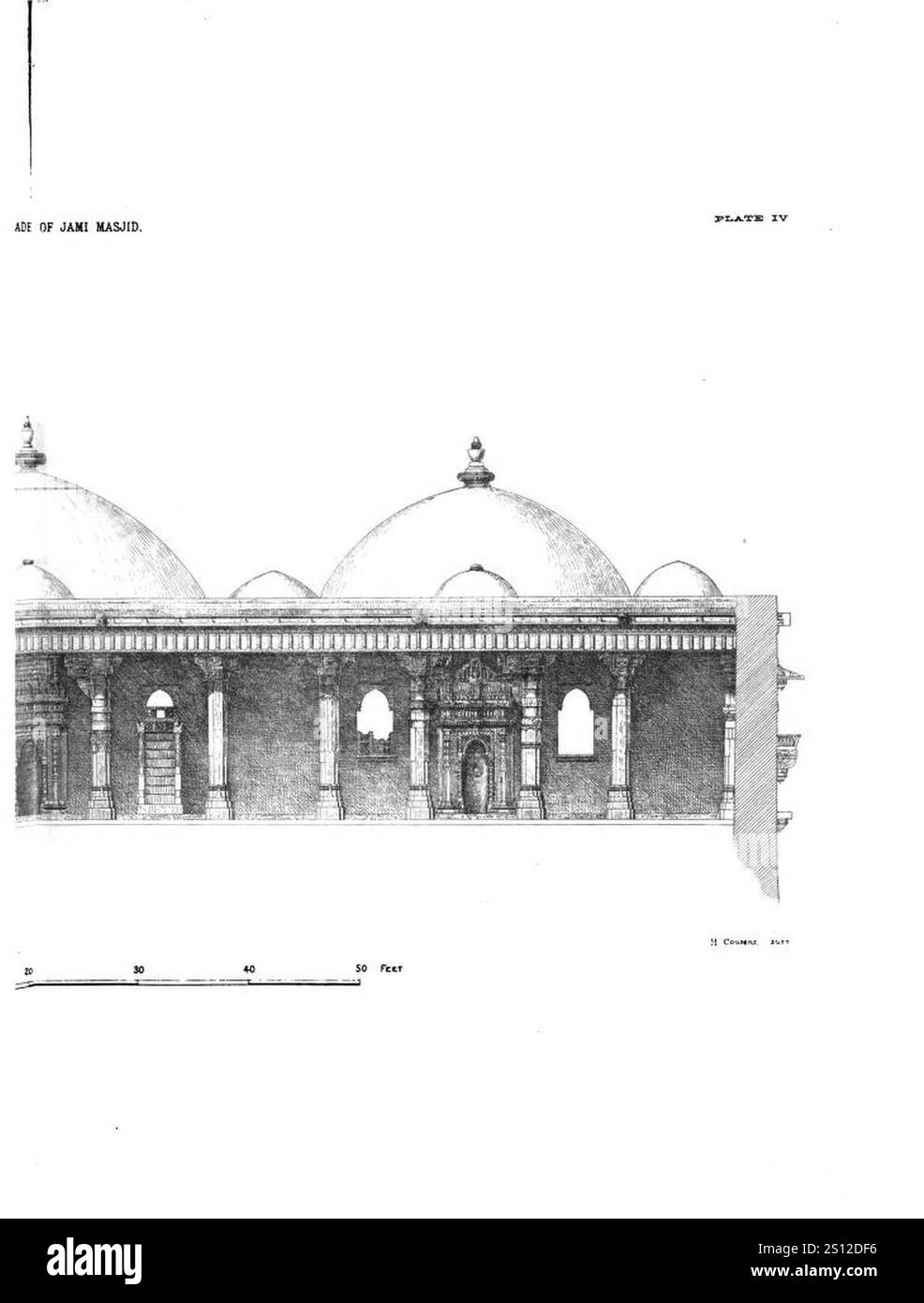 Facciata di Jami Masjid Bharuch 2. Foto Stock