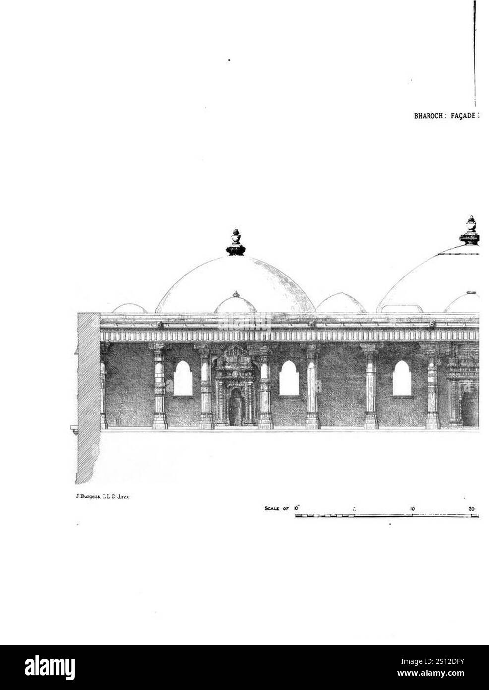 Facciata di Jami Masjid Bharuch. Foto Stock
