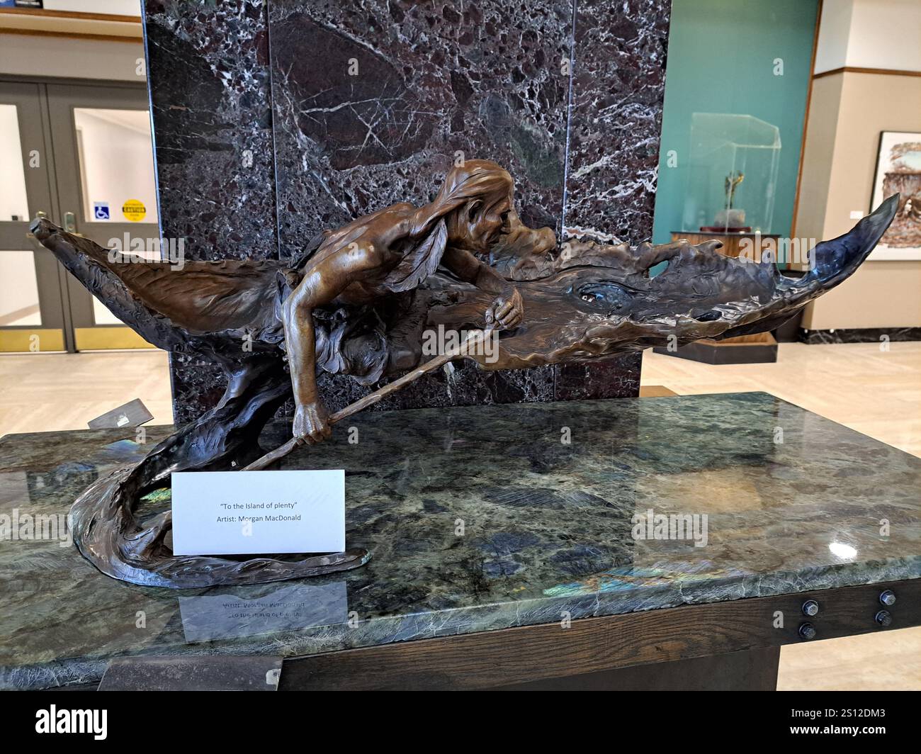 Alla scultura Island of Plenty all'interno dell'edificio provinciale della Confederazione a St. John's, Terranova & Labrador, Canada Foto Stock